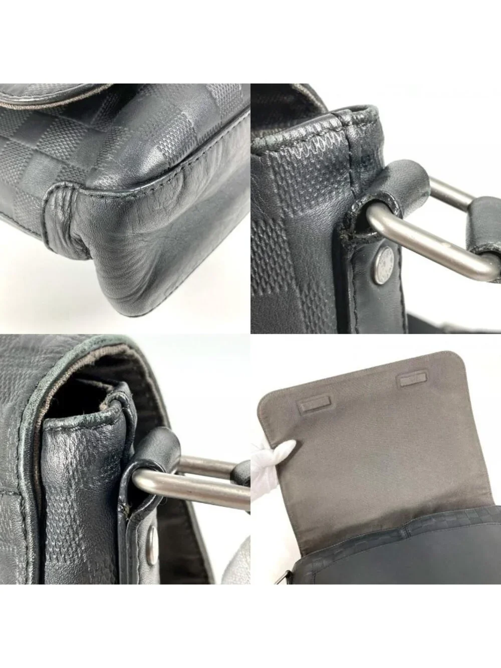 Louis Vuitton Shoulder Bag District MM Damier Infini Leather Onyx Black